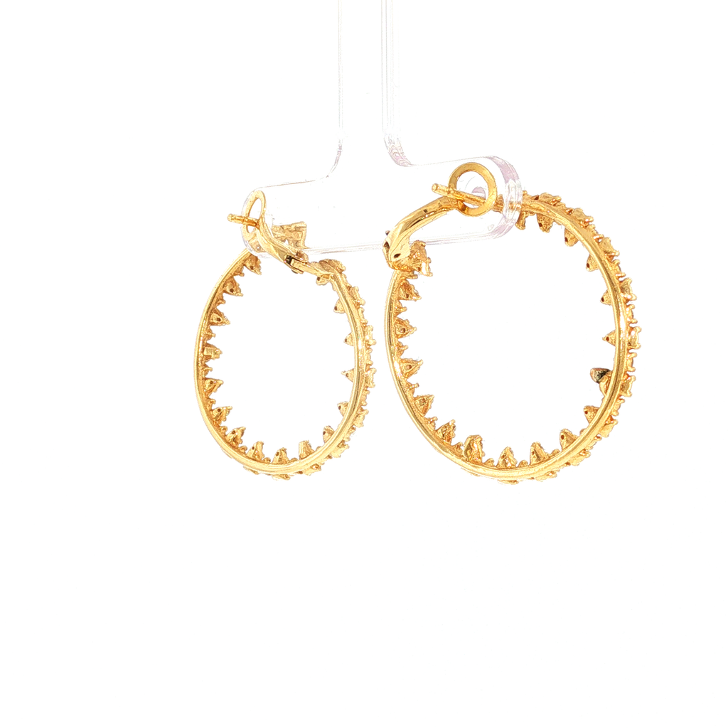 Diamant-Creolen in Gelbgold mit asymmetrischem Besatz