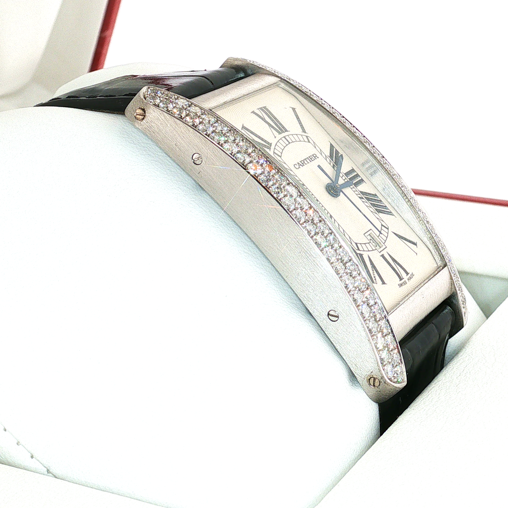 Cartier Tank Américaine White Gold Diamond-Set Wristwatch