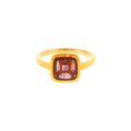 Solitaire Ring in Yellow Gold with Tourmaline in Bezel Setting