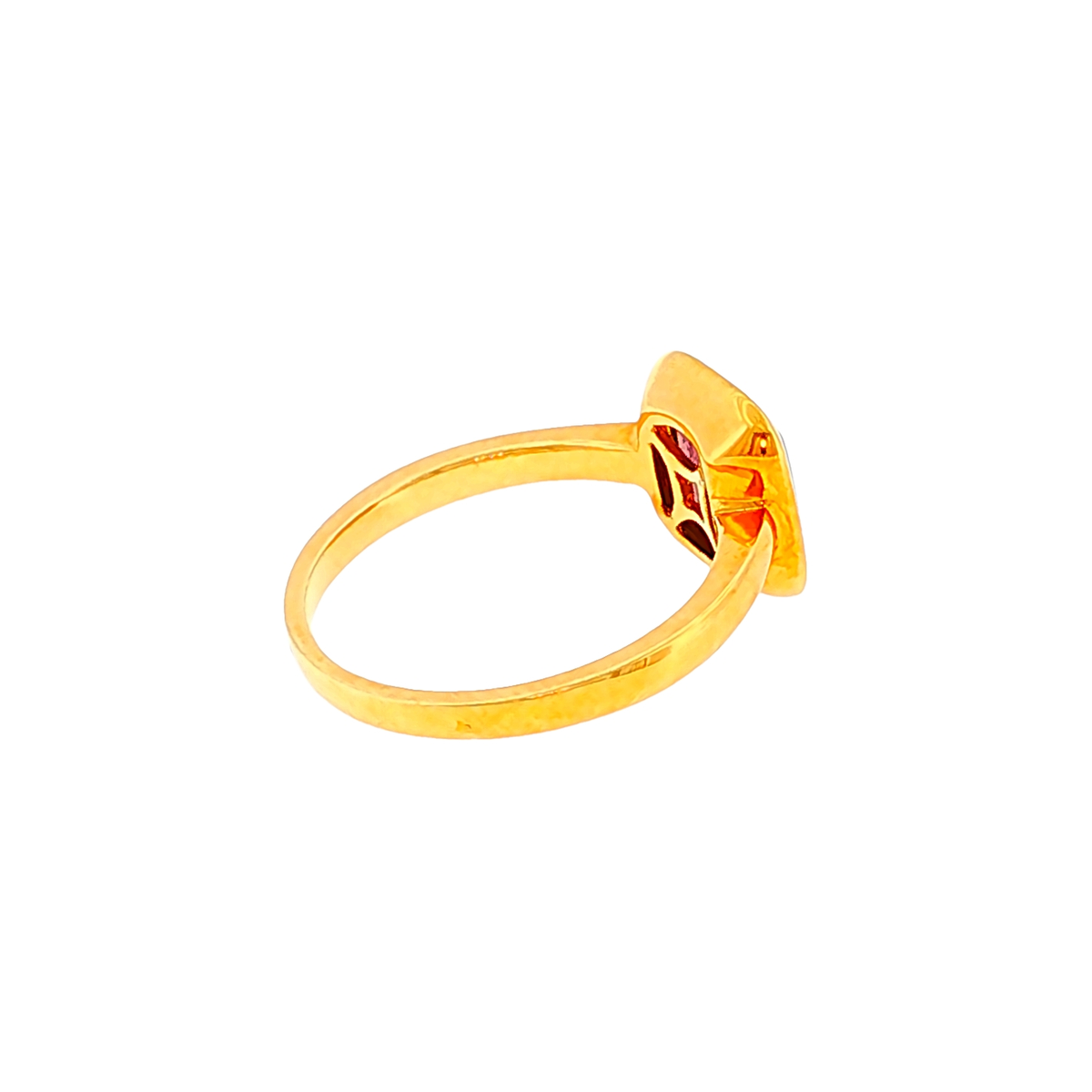 Solitaire Ring in Yellow Gold with Tourmaline in Bezel Setting
