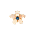 Floral Cocktail Ring with Moonstones and Sapphire in Rose Gold