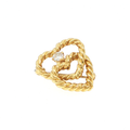 Tiffany Gelbgold-Brosche mit verschlungenen Herzen und Diamant