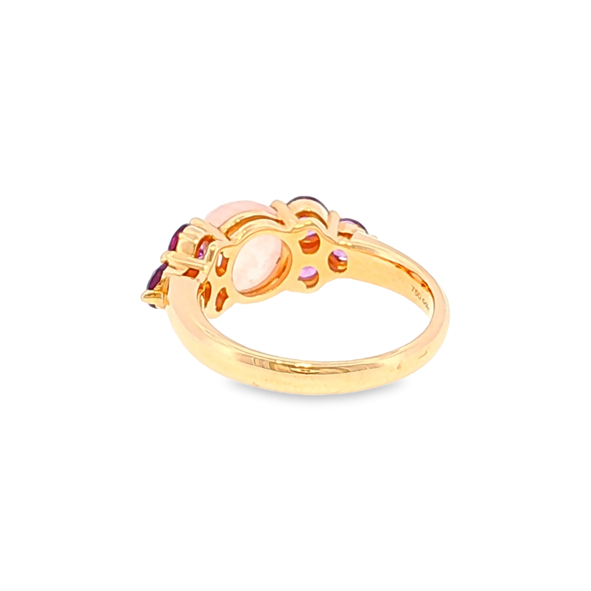 Multi-Stone Ring in Rose Gold with Rose Quartz and Violet Accents