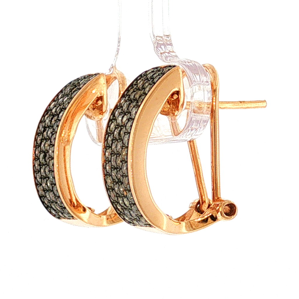 Hoop Earrings in Rose Gold with Brown Fancy Diamonds