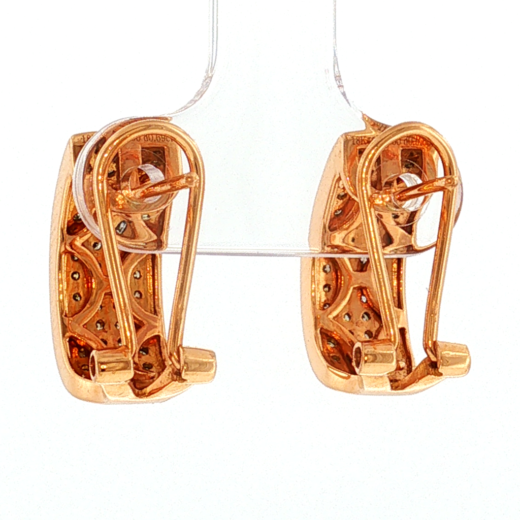 Hoop Earrings in Rose Gold with Brown Fancy Diamonds
