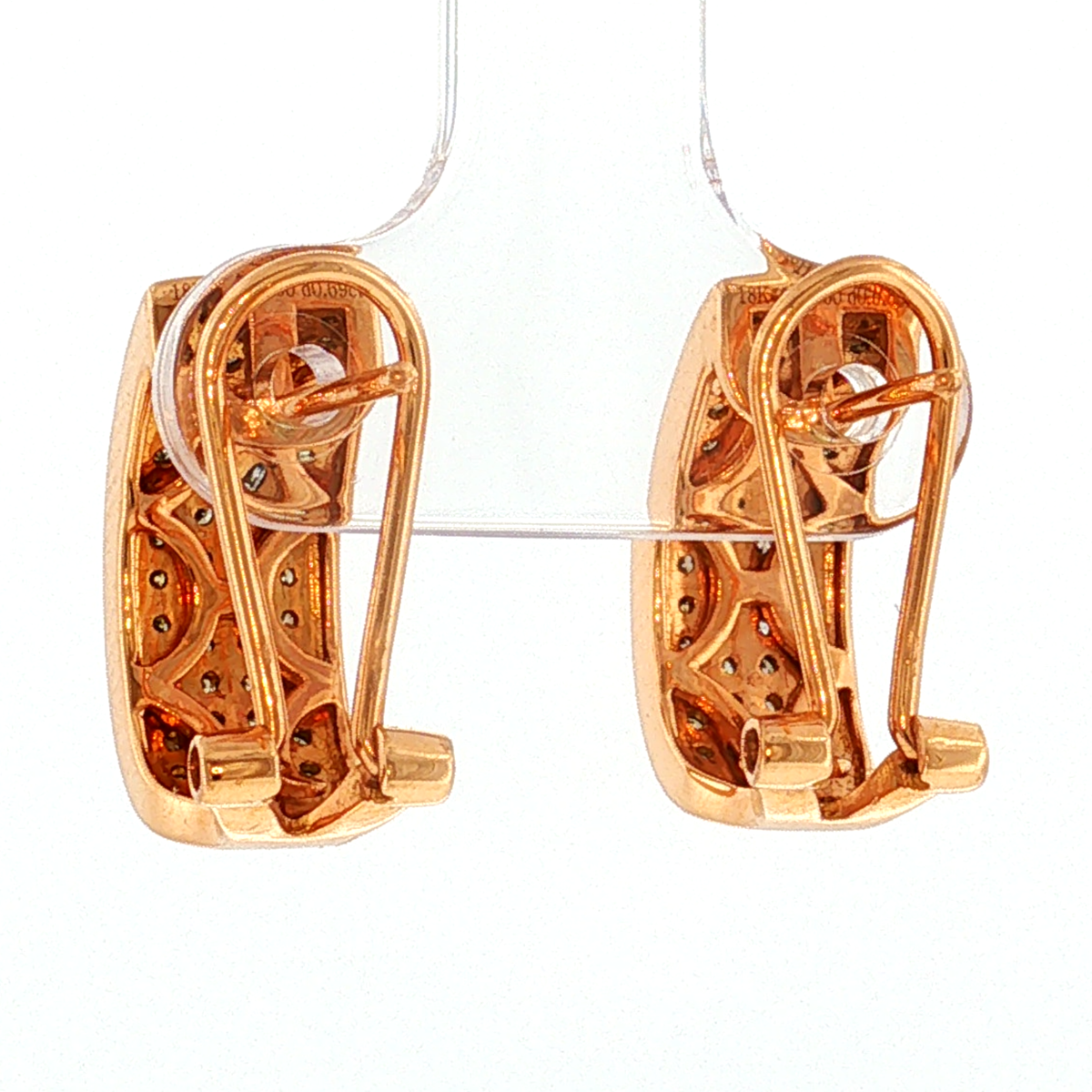 Hoop Earrings in Rose Gold with Brown Fancy Diamonds