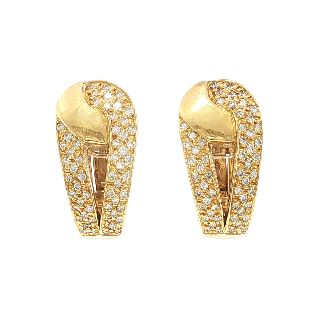 Clip-Ohrringe aus Gelbgold mit Diamanten
