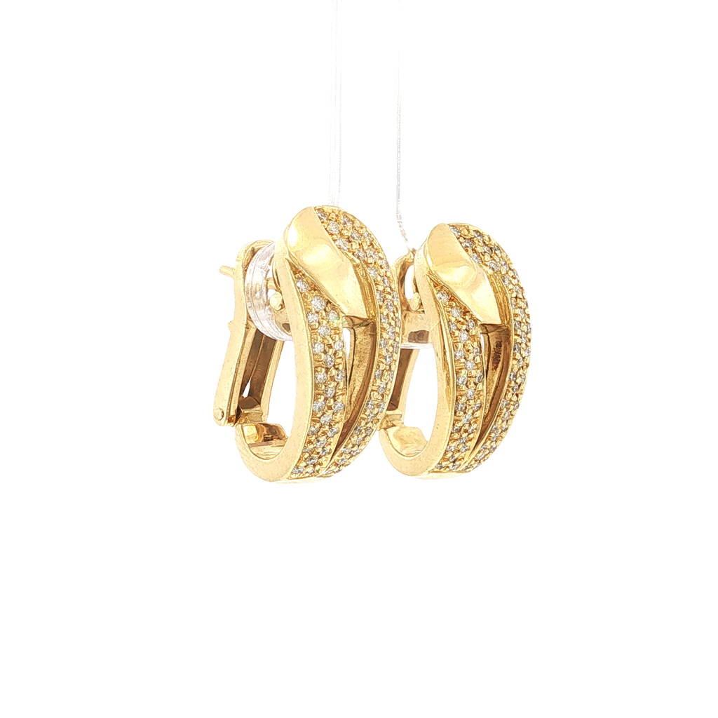 Clip-Ohrringe aus Gelbgold mit Diamanten