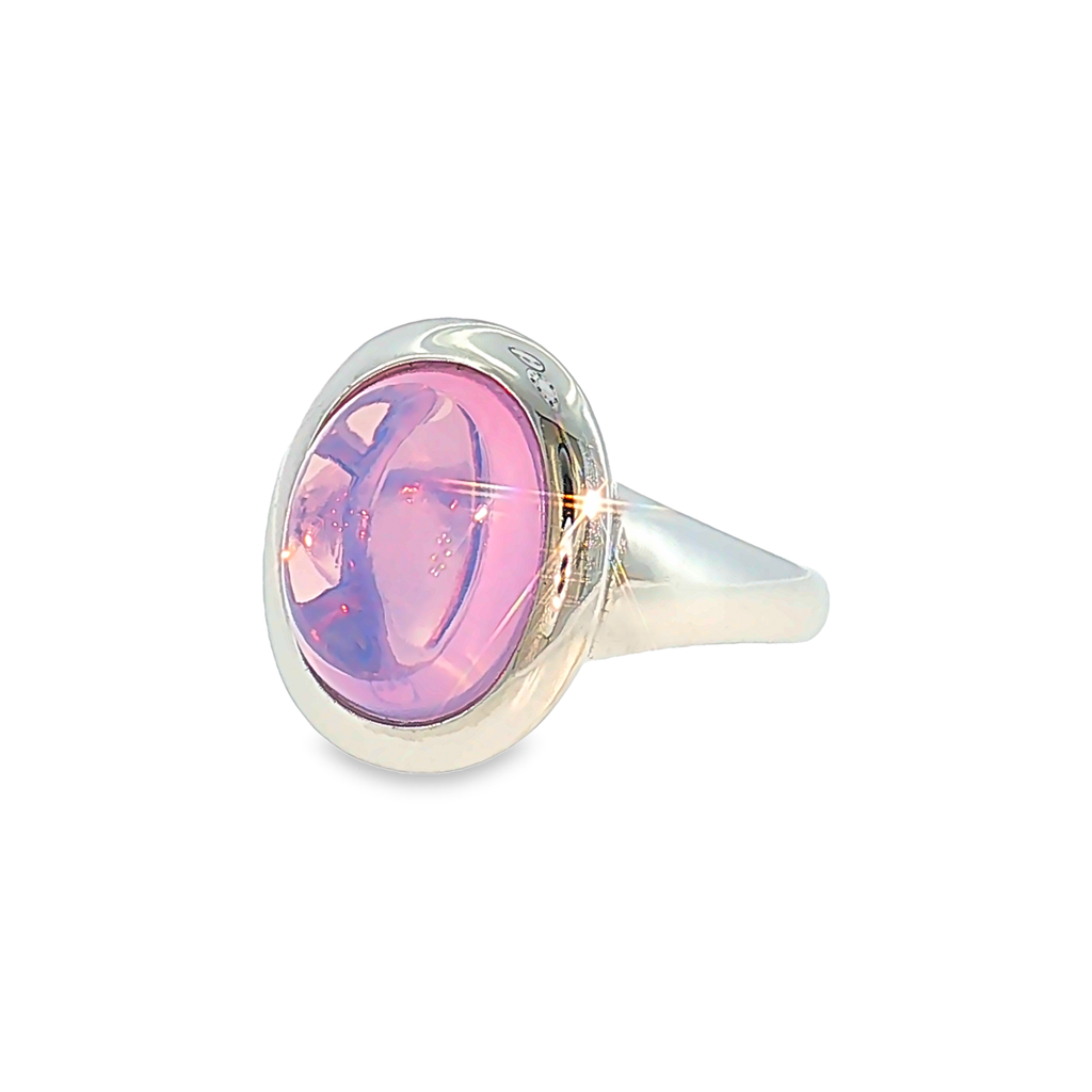 Modern 18 Karat White Gold Solitaire Ring with 6.48 ct Amethyst