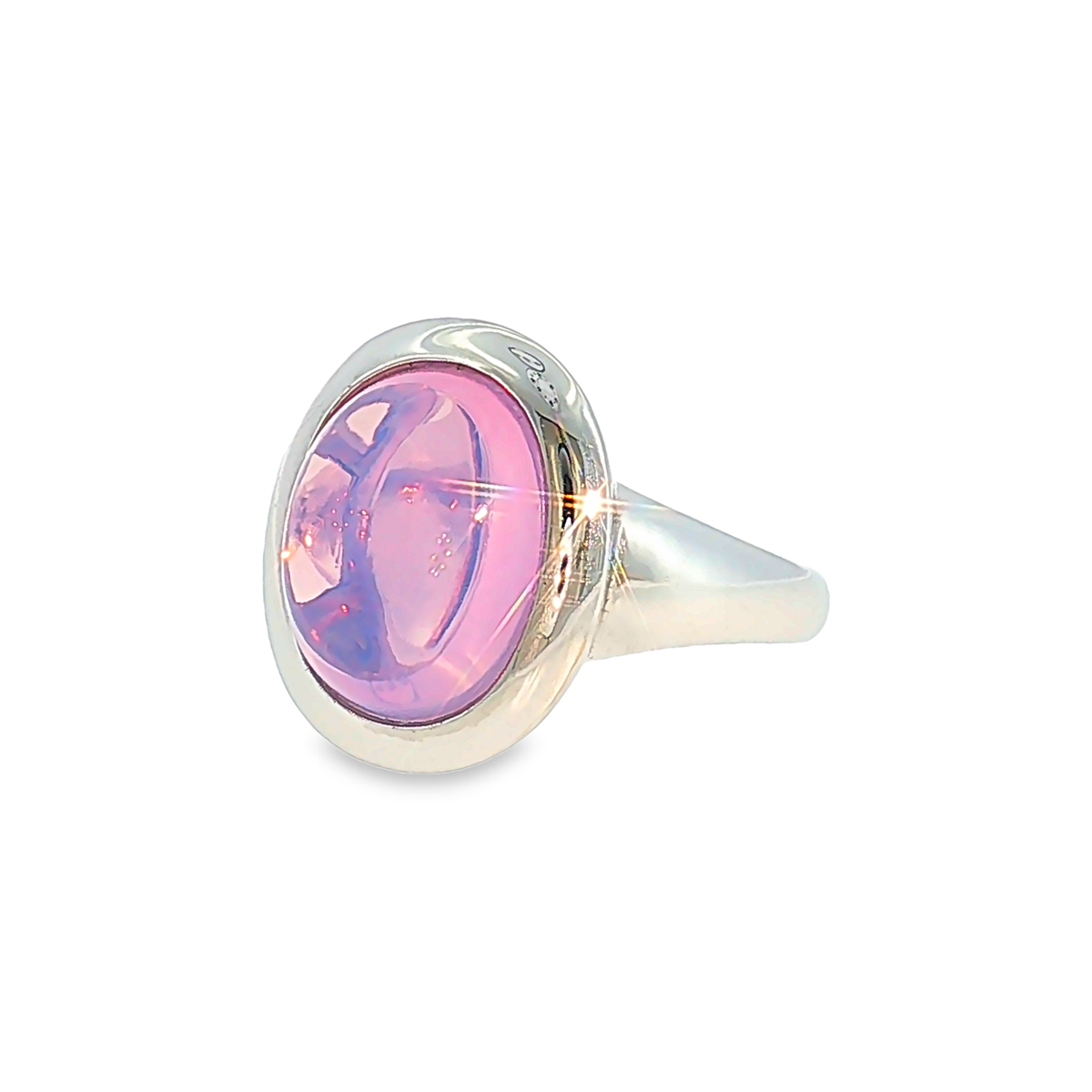 Modern 18 Karat White Gold Solitaire Ring with 6.48 ct Amethyst
