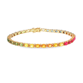 Tennisarmband aus 14kt Gelbgold mit Saphiren und Diamanten