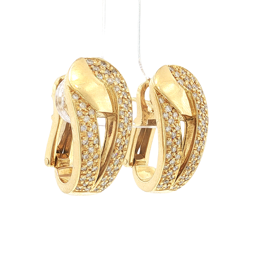 Clip-Ohrringe aus Gelbgold mit Diamanten