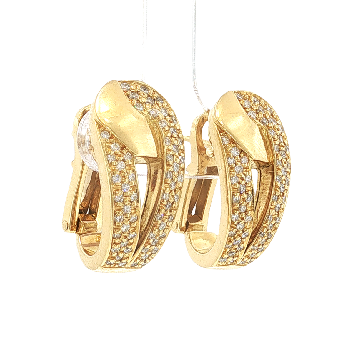 Clip-Ohrringe aus Gelbgold mit Diamanten