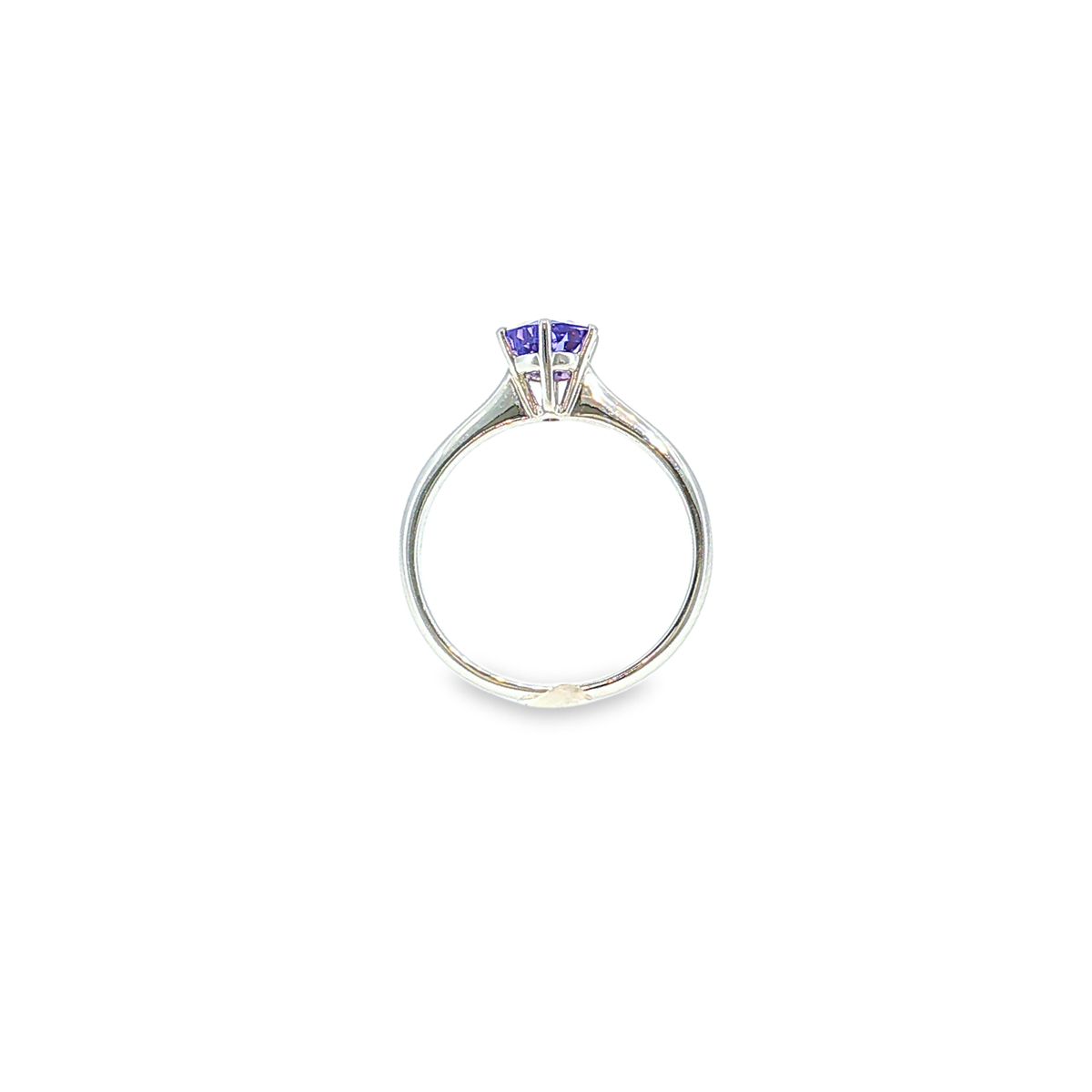 Solitaire Ring with Sapphire in 14kt White Gold