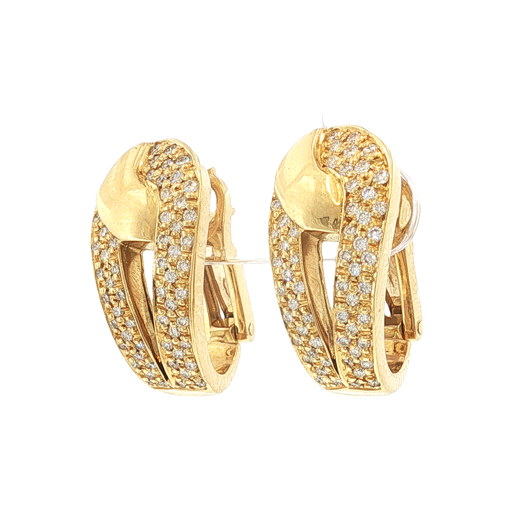 Clip-Ohrringe aus Gelbgold mit Diamanten
