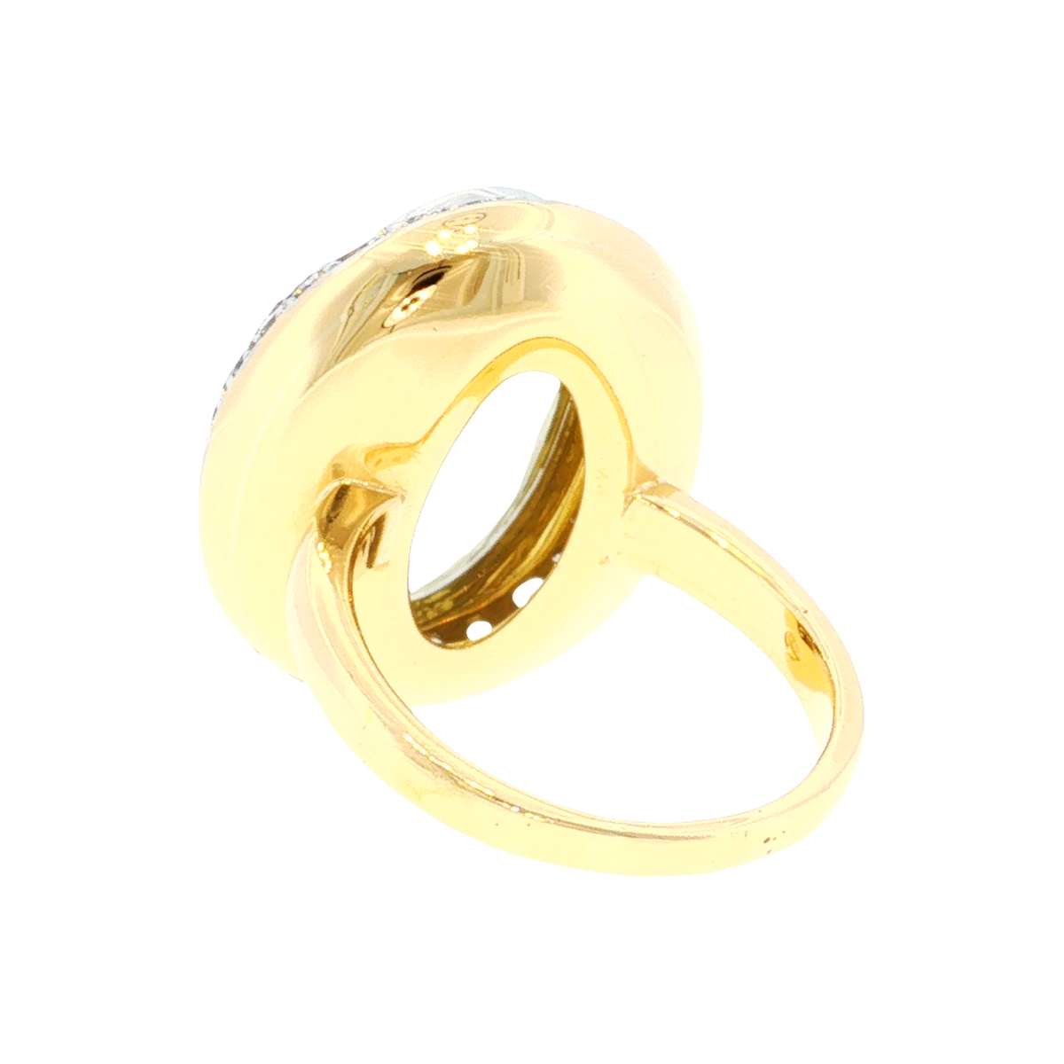 Golden Beryl Ring with Diamond Halo in White and Yellow Gold