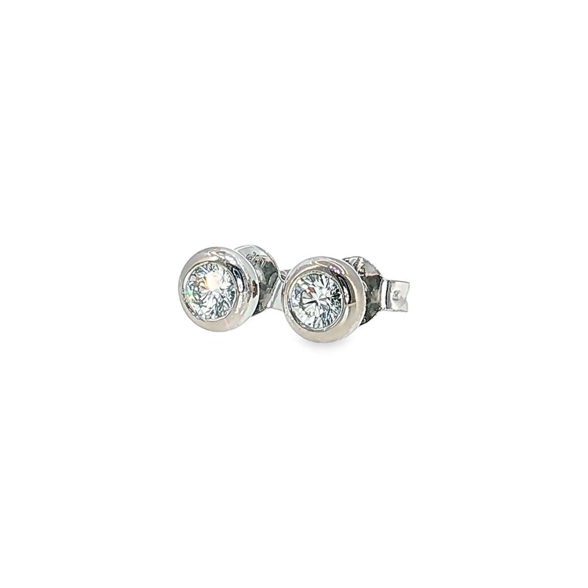 Klassische Diamant-Ohrstecker ca. 0,6ct mit Zargenfassung in 18kt Weißgold