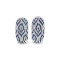 Clip-On Earrings in 14kt White Gold with Diamonds and Enamel