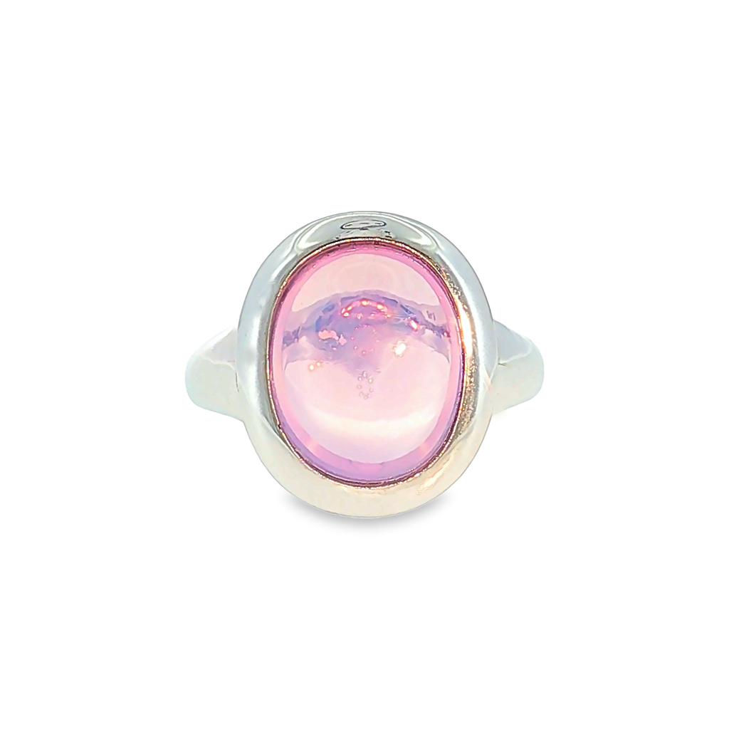 Modern 18 Karat White Gold Solitaire Ring with 6.48 ct Amethyst