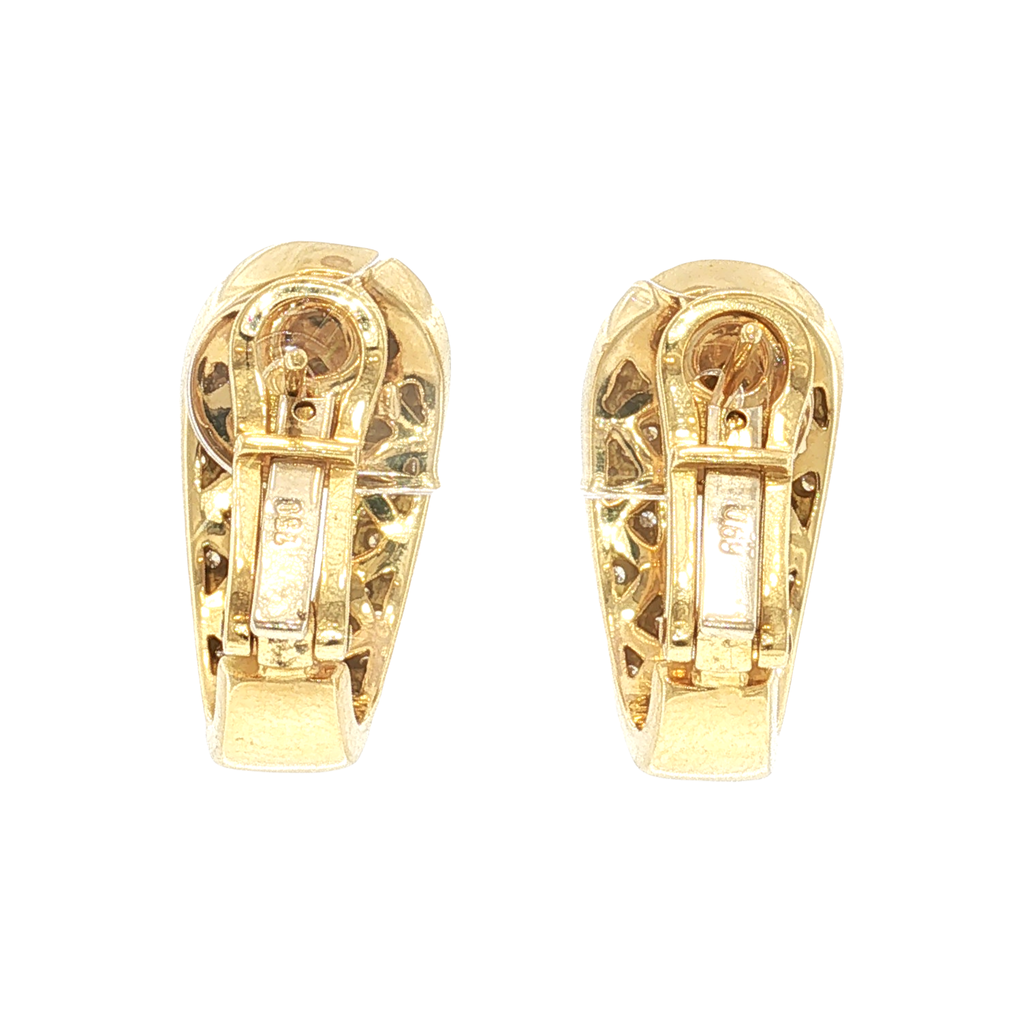 Clip-Ohrringe aus Gelbgold mit Diamanten