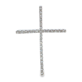 Cross Pendant with Diamonds in White Gold