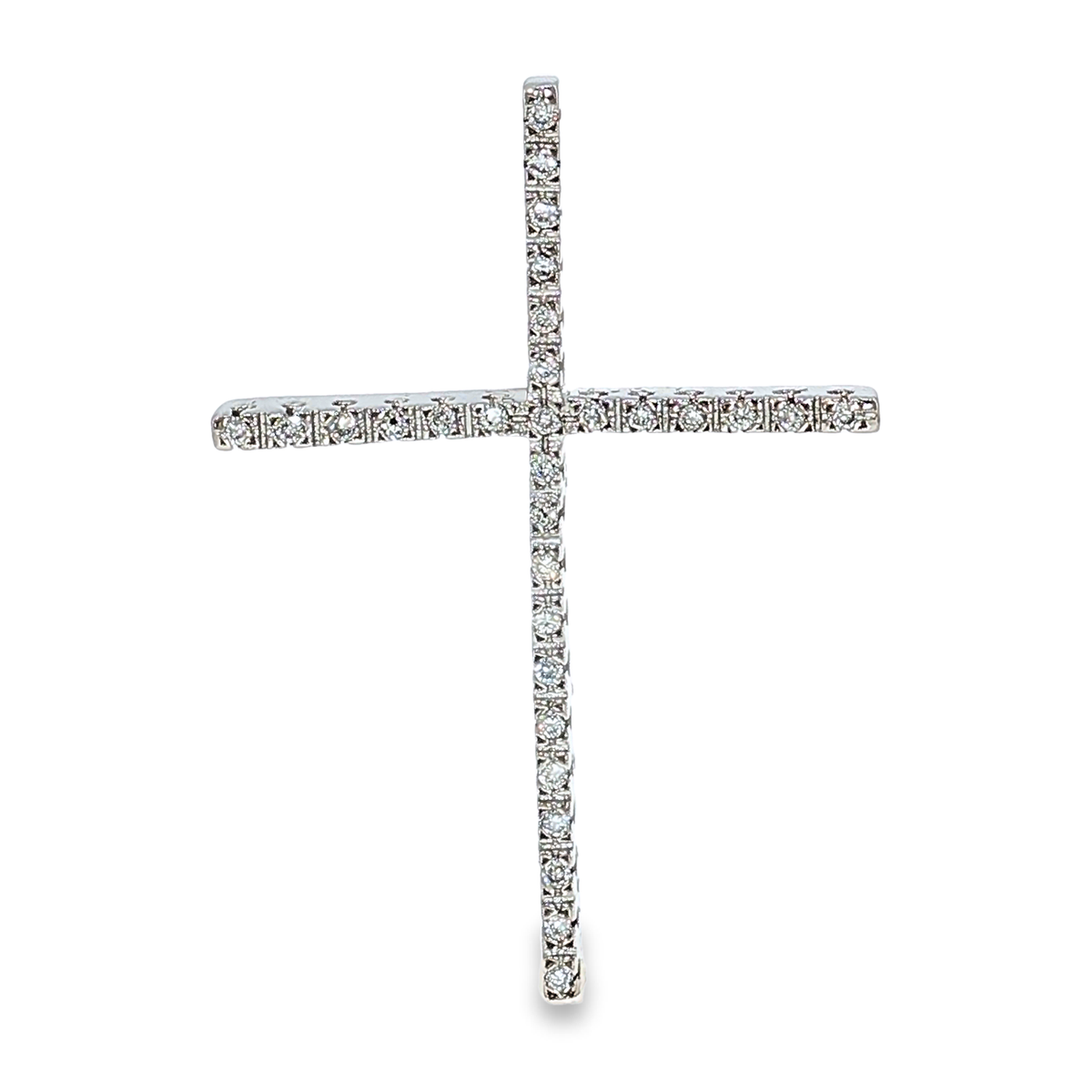 Kreuzanhänger mit Diamanten in Weißgold