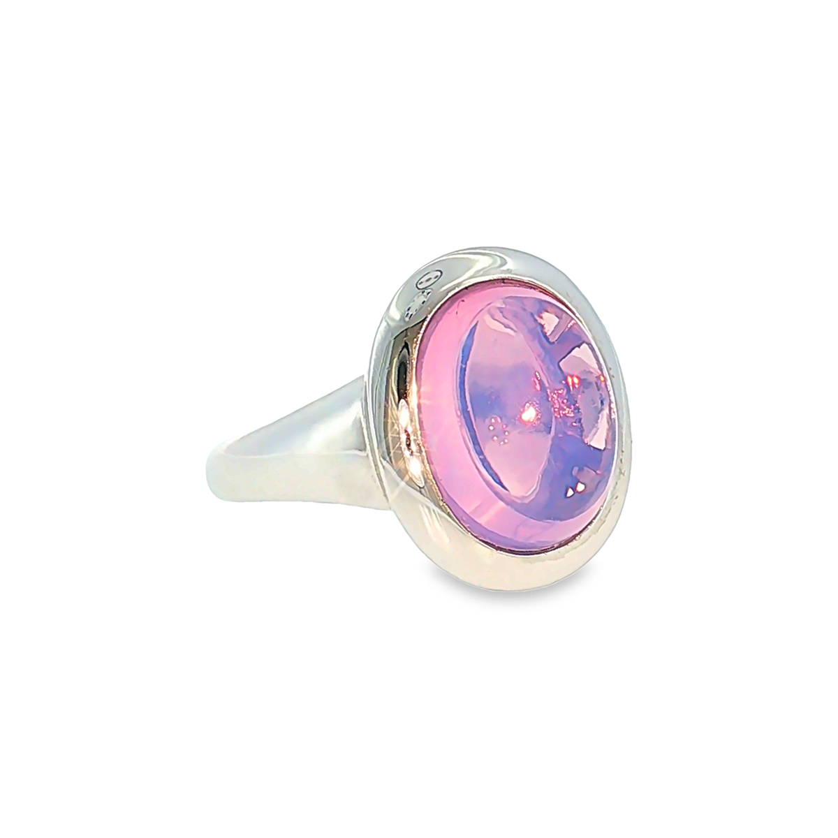 Modern 18 Karat White Gold Solitaire Ring with 6.48 ct Amethyst