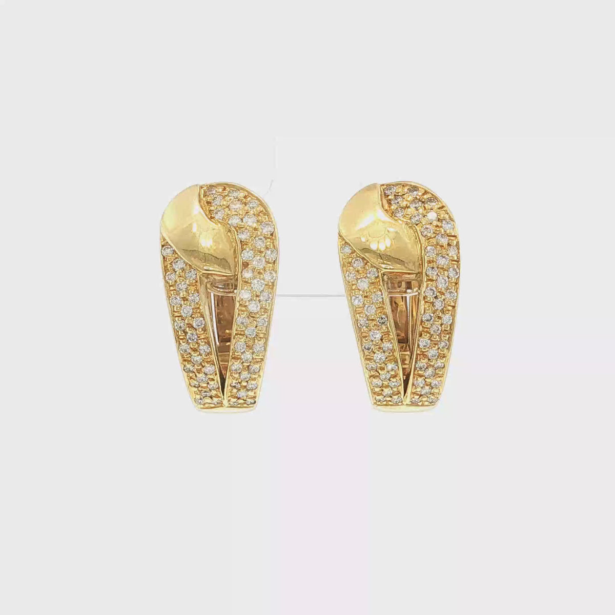 Clip-Ohrringe aus Gelbgold mit Diamanten