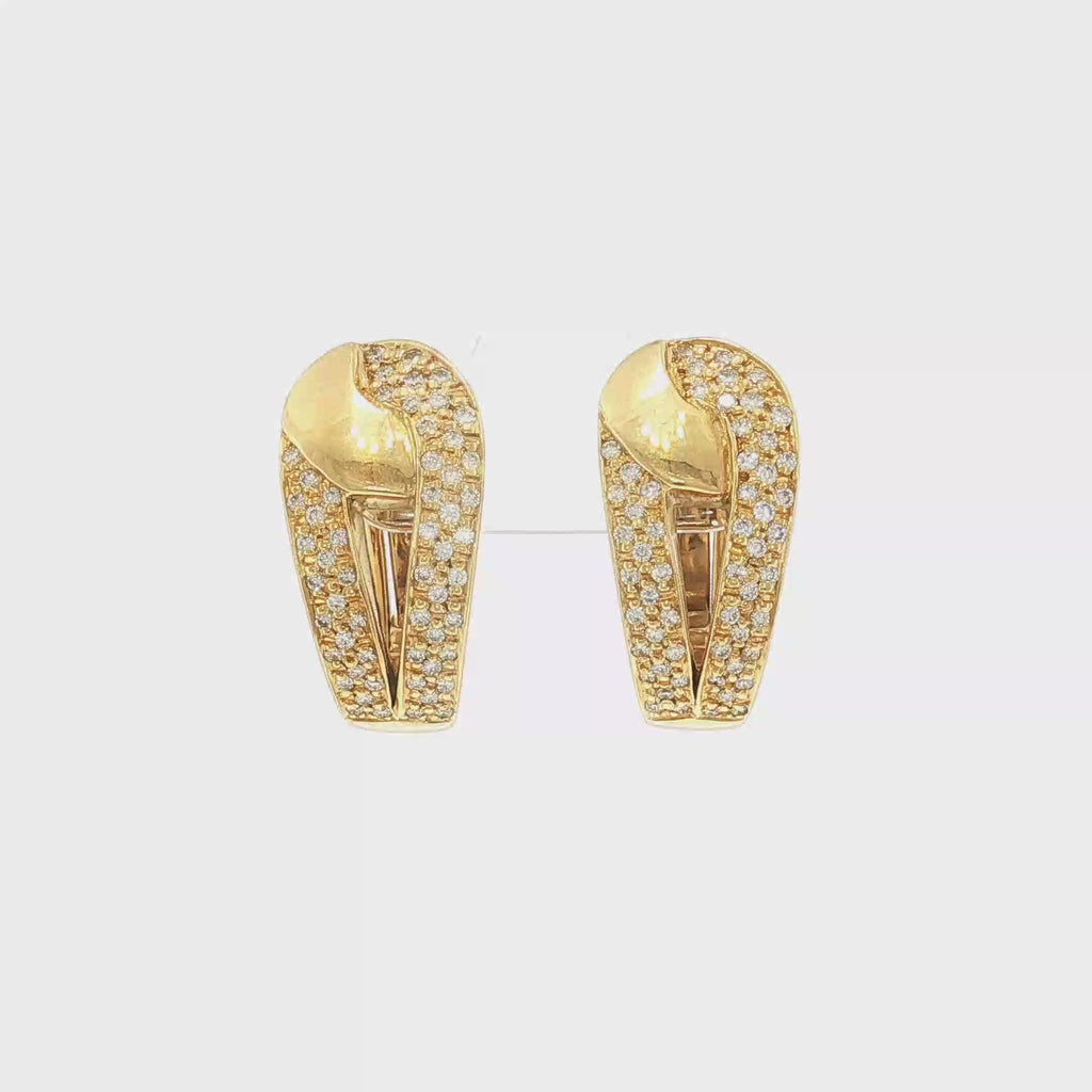 Clip-Ohrringe aus Gelbgold mit Diamanten