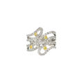 Cocktail Ring in White Gold with Fancy Yellow Diamonds