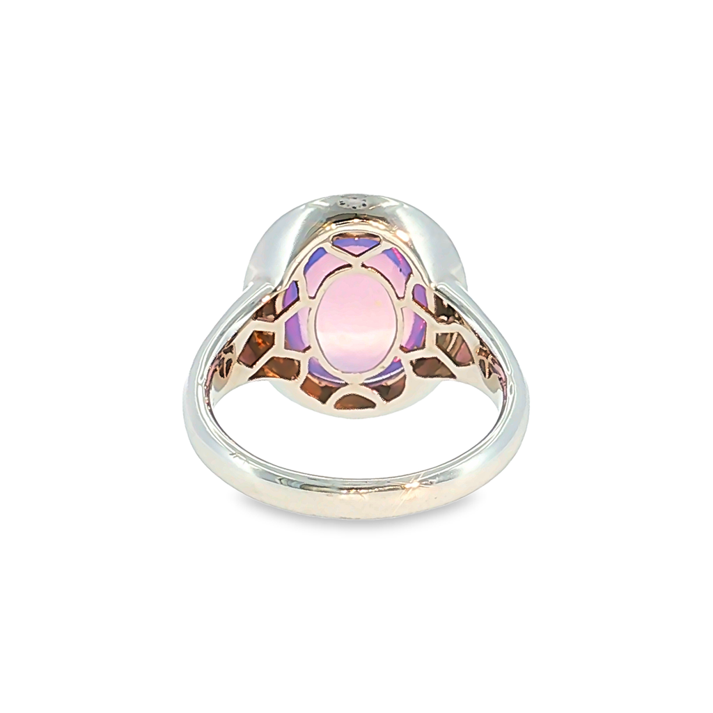 Modern 18 Karat White Gold Solitaire Ring with 6.48 ct Amethyst