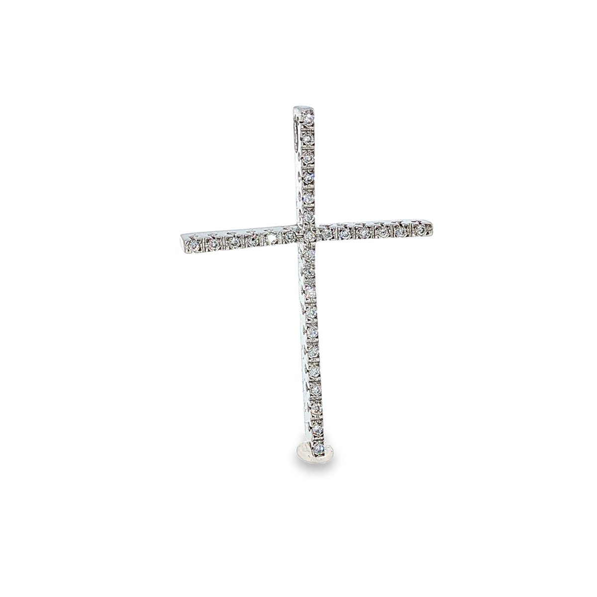 Kreuzanhänger mit Diamanten in Weißgold