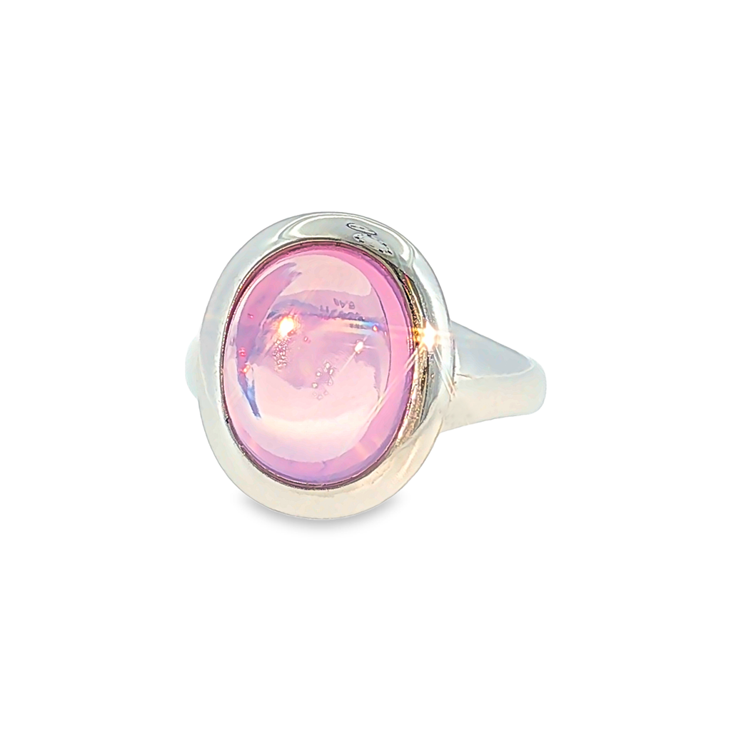Modern 18 Karat White Gold Solitaire Ring with 6.48 ct Amethyst