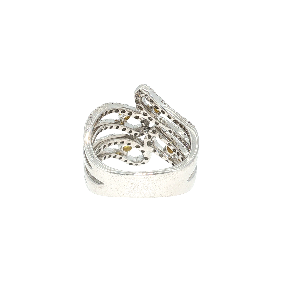 Cocktail Ring in White Gold with Fancy Yellow Diamonds